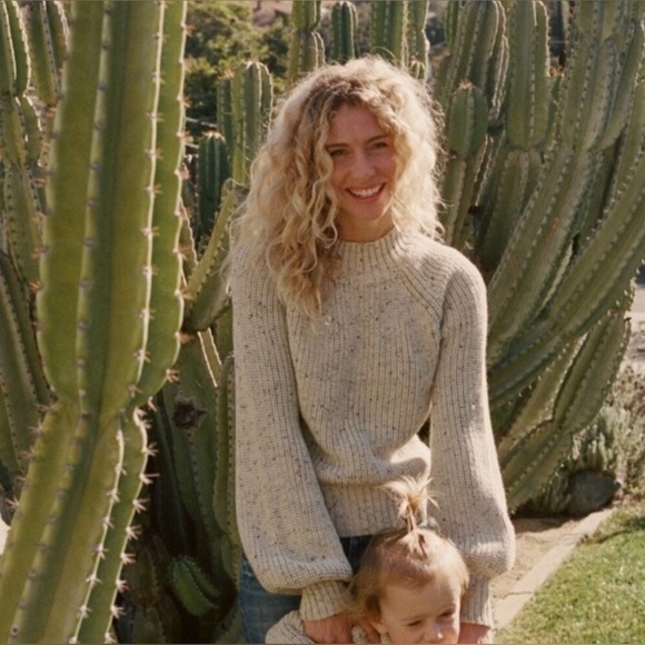 Doen Sweaters - DOEN Lulu Alpaca Knit Ribbed Sweater in Oatmeal Sz S